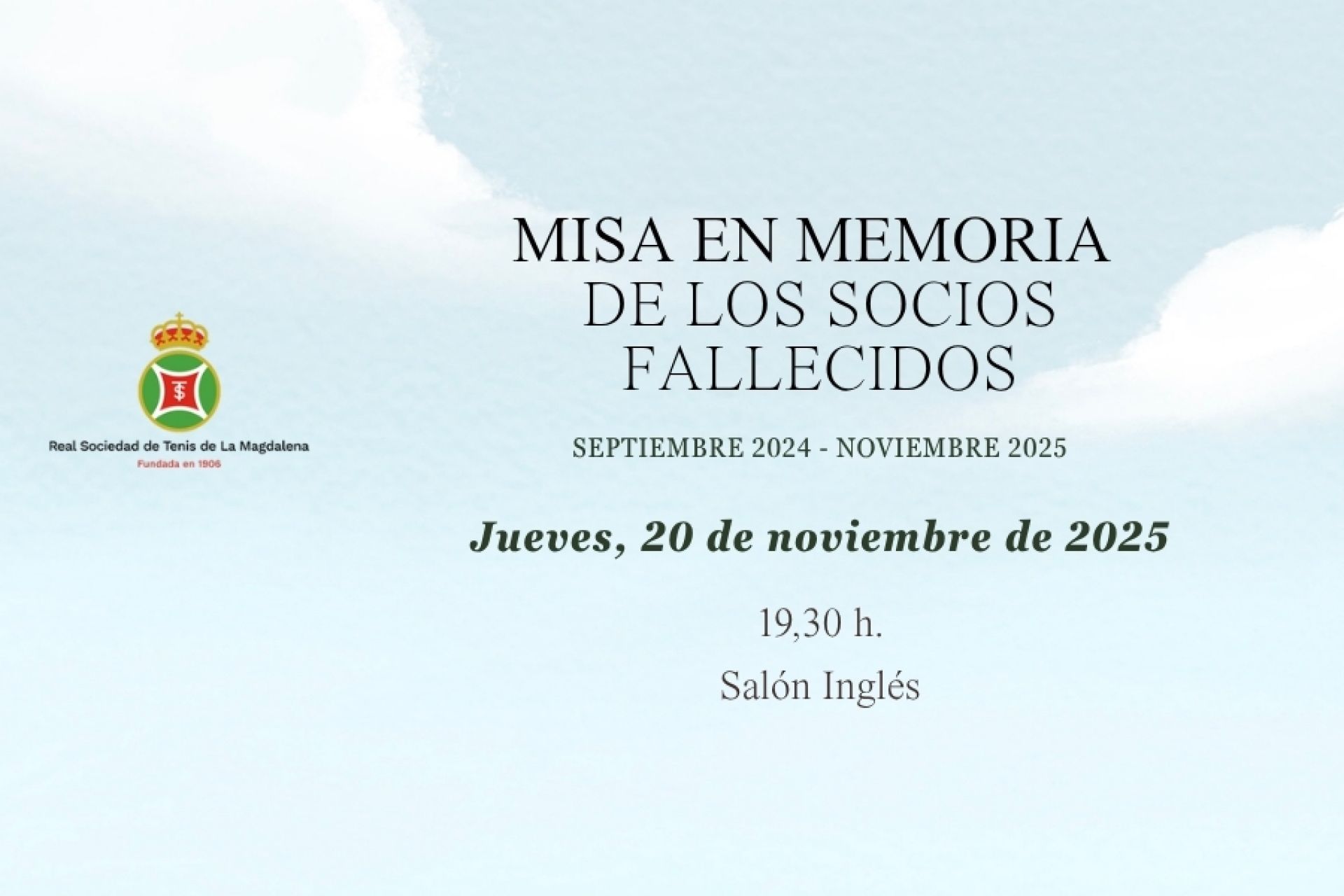 ♔ Misa en memoria de los socios fallecidos